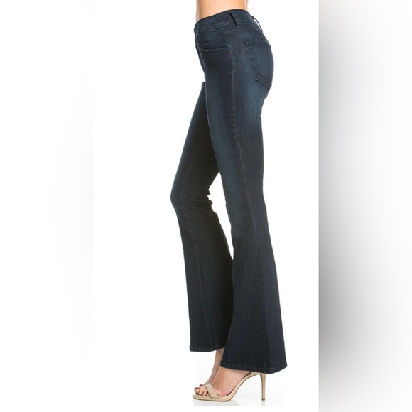 Anthropologie O2 Denim Rumor Has It Front Seam Flared Denim Pants - Picture 4 of 8